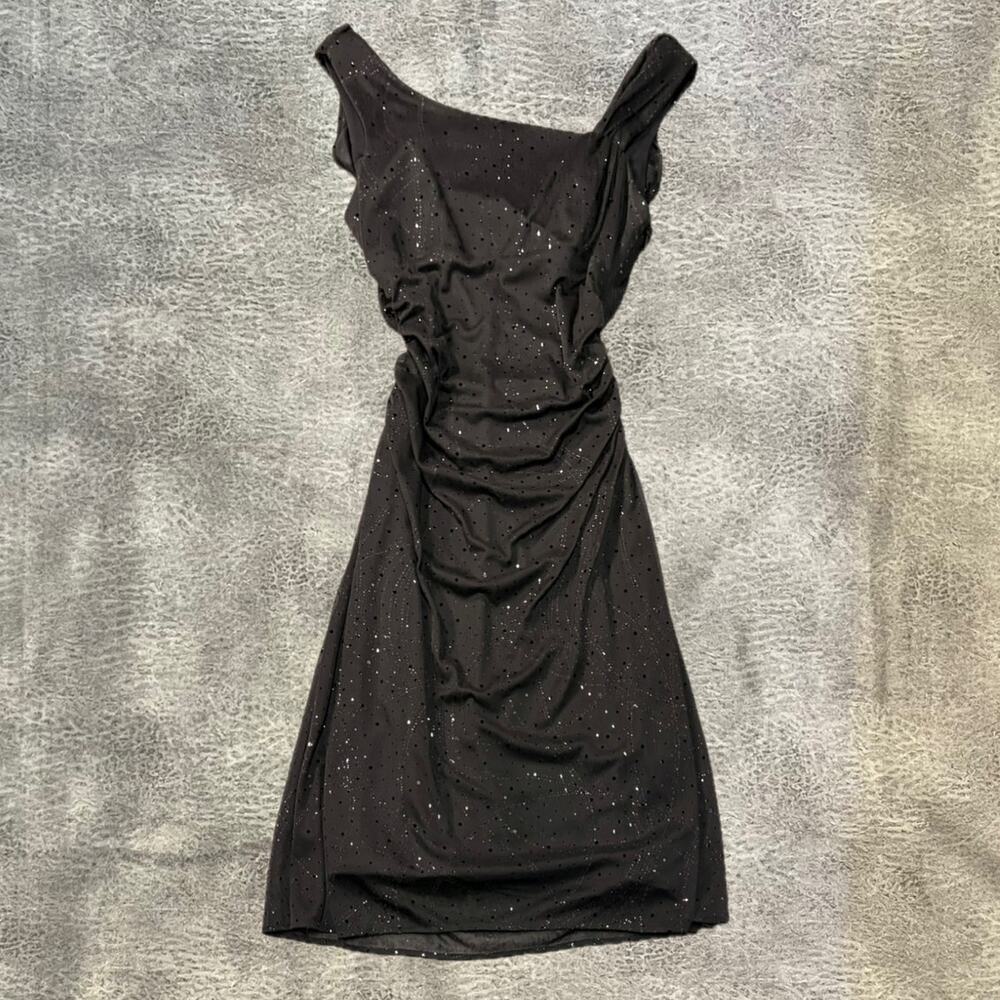 Vintage Black Sparkle R&M Richards Ruched Dress